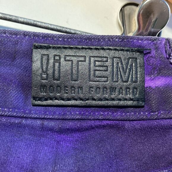 ! ITEM Purple Low Rise Skinny Jeans Fitted Racer Womens Size 26 - Picture 8 of 15